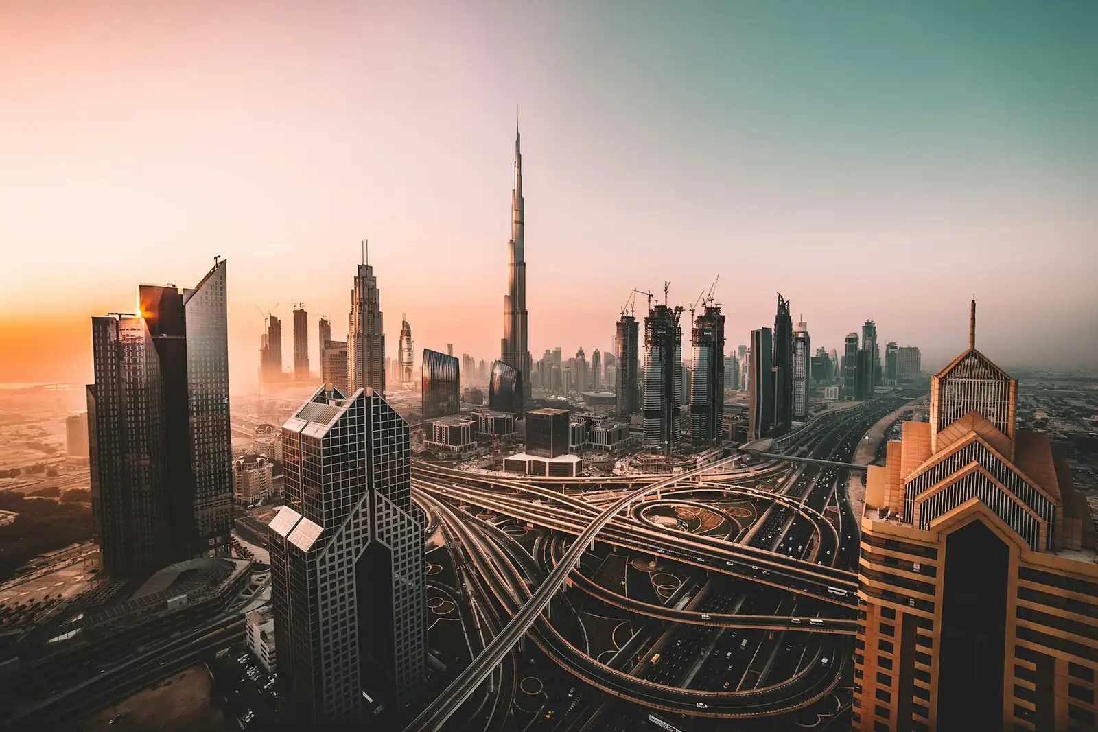 Dubai skyline with Burj Khalifa at sunset, home market of RealtorOne realtors
